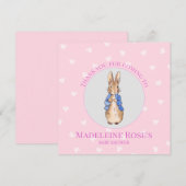 ペーターのパーソナライズウサギの赤ちゃんシャワーありがとう (正面/裏面)