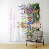 ペーターを庭の赤ちゃんシャワーのウサギにパーソナライズ タペストリー (インサイチュ)