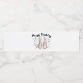 ペーターアンドフロッピーウサギハッピーバースデー ペットボトルラベル (シングルラベル)