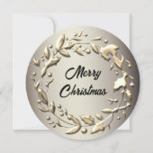 ペーターエレガントと金ゴールドの淡い色のクリスマス シーズンカード (正面)