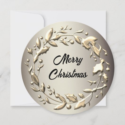 ペーターエレガントと金ゴールドの淡い色のクリスマス シーズンカード (正面)