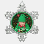 ペータークリスマスオーナメントとベビー スノーフレークピューターオーナメント (正面)