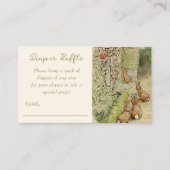 ペーターザラビットガーデンベビーシャワーおむつラッフル エンクロージャーカード (正面)