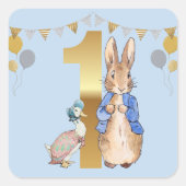 ペーターザラビットジェミマファースト誕生日 スクエアシール (正面)