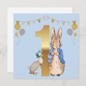 ペーターザラビットジェミマファースト誕生日 招待状 (正面/裏面)