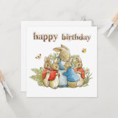 ペーターザラビットジョセフィーヌバニーハッピーバースデー カード (正面/裏面インサイチュ)