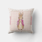 ペーターザラビットチェック&フローラルパターン クッション (裏面)