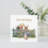 ペーターザラビットバルーン第1誕生日 カード (スタンド正面)