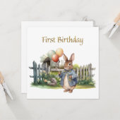 ペーターザラビットバルーン第1誕生日 カード (正面/裏面インサイチュ)
