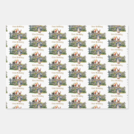 ペーターザラビットバルーン第1誕生日 ラッピングペーパーシート