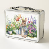 ペーターザラビットブルージャケットバルーンガーデン メタルランチボックス (裏面)