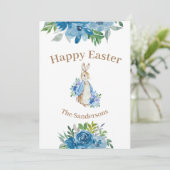 ペーターパーソナライズされたラビットウォーターカラーフローライースター シーズンカード (スタンド正面)