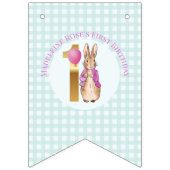 ペーターパーソナライズザラビットファースト誕生日 バンティングフラッグ (第1の旗)