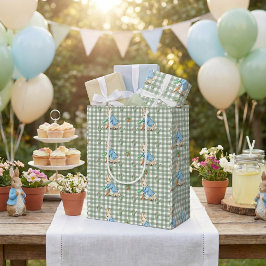 ペーターラビットインスパイアラッピング紙水色 ミディアムペーパーバッグ