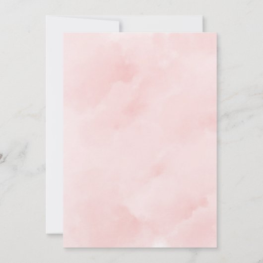 ペーターラビットウォーターカラーベビーガールシャワー 招待状 (裏面)