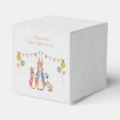 ペーターラビットグレイリネン1st誕生日をパーソナライズ フェイバーボックス (裏面サイド)