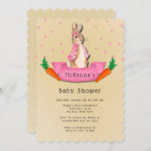 ペーターラビットニンジンとスターズガールベイビーシャワー 招待状 (正面/裏面)