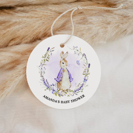 ペーターラビットパープルベビーシャワー フェイバータグ