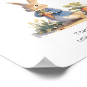 ペーターラビットブルーベビーシャワーがサインを好む ポスター (角)