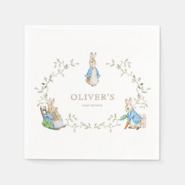 ペーターラビットベアトリックスポッターグリーンリーウォーター色 スタンダードカクテルナプキン