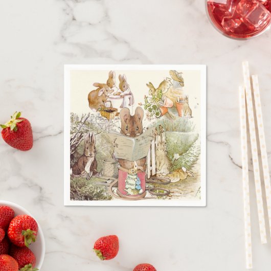 ペーターラビットベアトリックスポッターコラージュヴィンテージ スタンダードカクテルナプキン (インサイチュ)