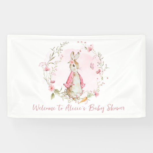 ペーターラビットベイビーシャワーガールバナー 横断幕 (横)