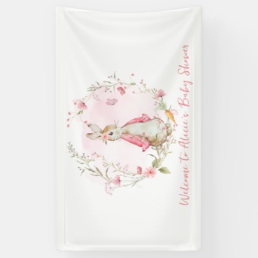 ペーターラビットベイビーシャワーガールバナー 横断幕 (縦)