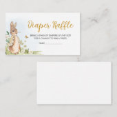 ペーターラビットベビーシャワーオムツラッフル エンクロージャーカード (正面/裏面)