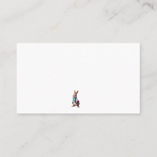 ペーターラビットベビーシャワーオムツラッフル エンクロージャーカード (裏面)