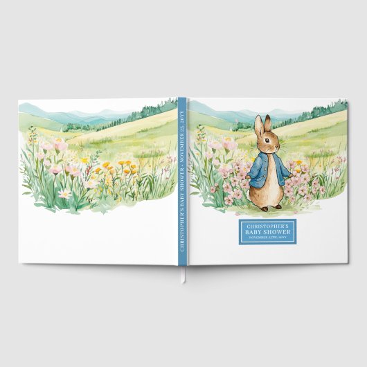 ペーターラビットベビーシャワーゲストブック男の赤ちゃん ゲストブック (全面)