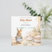 ペーターラビットベビーシャワー招待状 セーブザデート (スタンド正面)