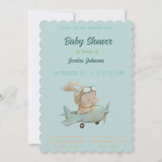 ペーターラビットベビーシャワー招待状 招待状 (正面)