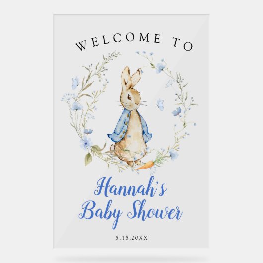 ペーターラビットボーイウェルカムサインフォームボード アクリルサイン (正面)