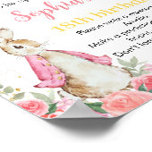 ペーターラビット誕生日タイムカプセルサイン野花 ポスター (角)