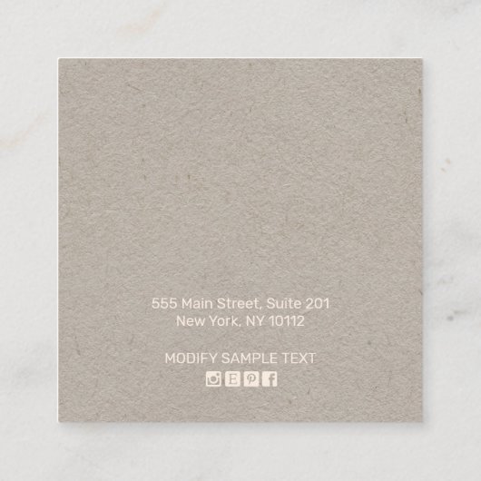 ペーター葉ススタッドクラフトイヤリングディスプレイ スクエア名刺 (裏面)