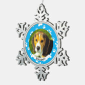 ペーター金属スノーフレークペット写真クリスマス スノーフレークピューターオーナメント (右)