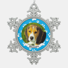 ペーター金属スノーフレークペット写真クリスマス スノーフレークピューターオーナメント