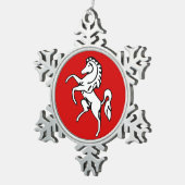 ペーター雪の結晶オーナメントケント郡旗 スノーフレークピューターオーナメント (右)