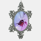 ペーター雪片装飾鳥の雪 スノーフレークピューターオーナメント (左)