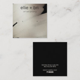 ペーター黒水色クラフトスタッドイヤリングディスプレイ スクエア名刺