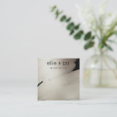 ペーター黒水色クラフトスタッドイヤリングディスプレイ スクエア名刺 (スタンド正面)