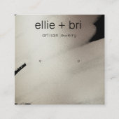 ペーター黒水色クラフトスタッドイヤリングディスプレイ スクエア名刺 (正面)