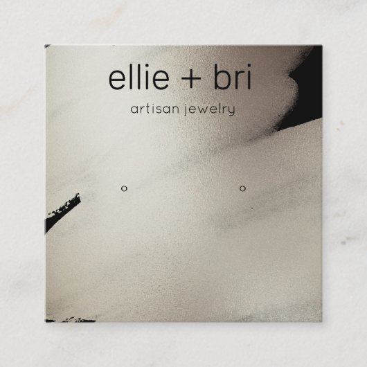 ペーター黒水色クラフトスタッドイヤリングディスプレイ スクエア名刺 (正面)