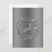 ペーター・クリスマス・リースとトナカイ シーズンポストカード (正面/裏面)