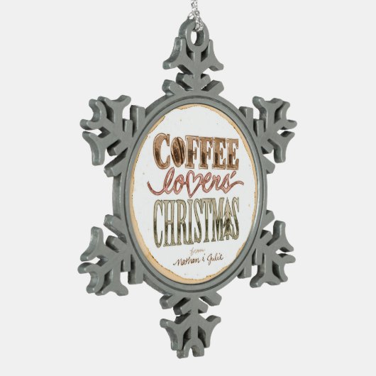 ペーター・コーヒー愛好家のクリスマススノーフレークオーナメント スノーフレークピューターオーナメント (左)