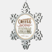 ペーター・コーヒー愛好家のクリスマススノーフレークオーナメント スノーフレークピューターオーナメント (右)