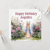 ペーター・ザ・ラビット彼の庭No 2パーソナライズ カード (正面/裏面インサイチュ)