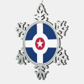 ペーター・スノーフレークオーナメントとインディアナポリス国旗 スノーフレークピューターオーナメント (右)