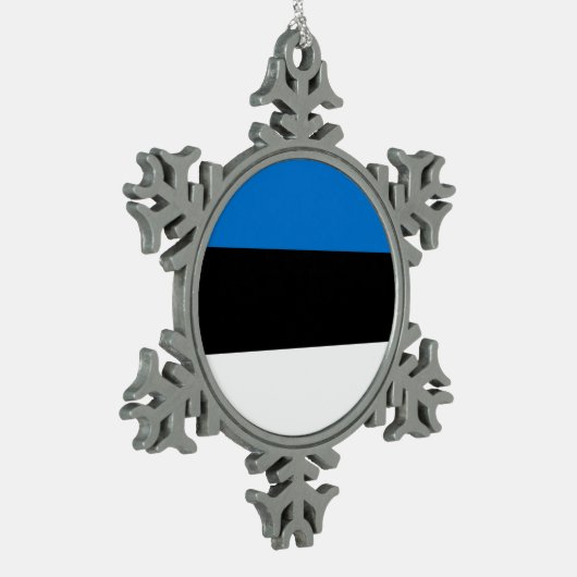 ペーター・スノーフレークオーナメントとエストニア国旗 スノーフレークピューターオーナメント (左)