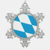 ペーター・スノーフレークオーナメントとバイエルン国旗 スノーフレークピューターオーナメント (正面)